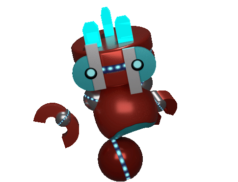 I commissioned a friend to design 3bot, then I modelled and animated him in Blender, adjusting some proportions for appeal.